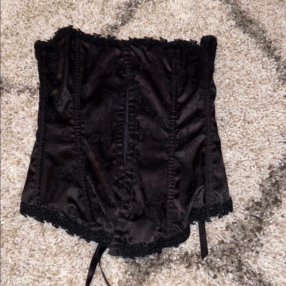 Fredericks of Hollywood black satin bustier